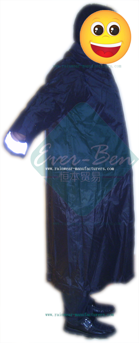 Nylon plus size raincoat-black rainsuit-long rainwear-nylon overall